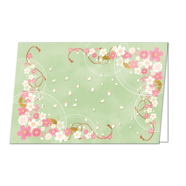 【カード】祝い桜（若草）